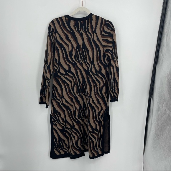 Soft Surroundings Veronica Jacquard Cardigan Neutral zebra Animal Print Size XS - Picture 5 of 7